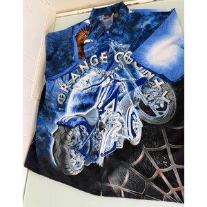 Vintage Y2K Orange County Choppers Shirt Mens 2XL XXL OCC Short Sleeve Button Up